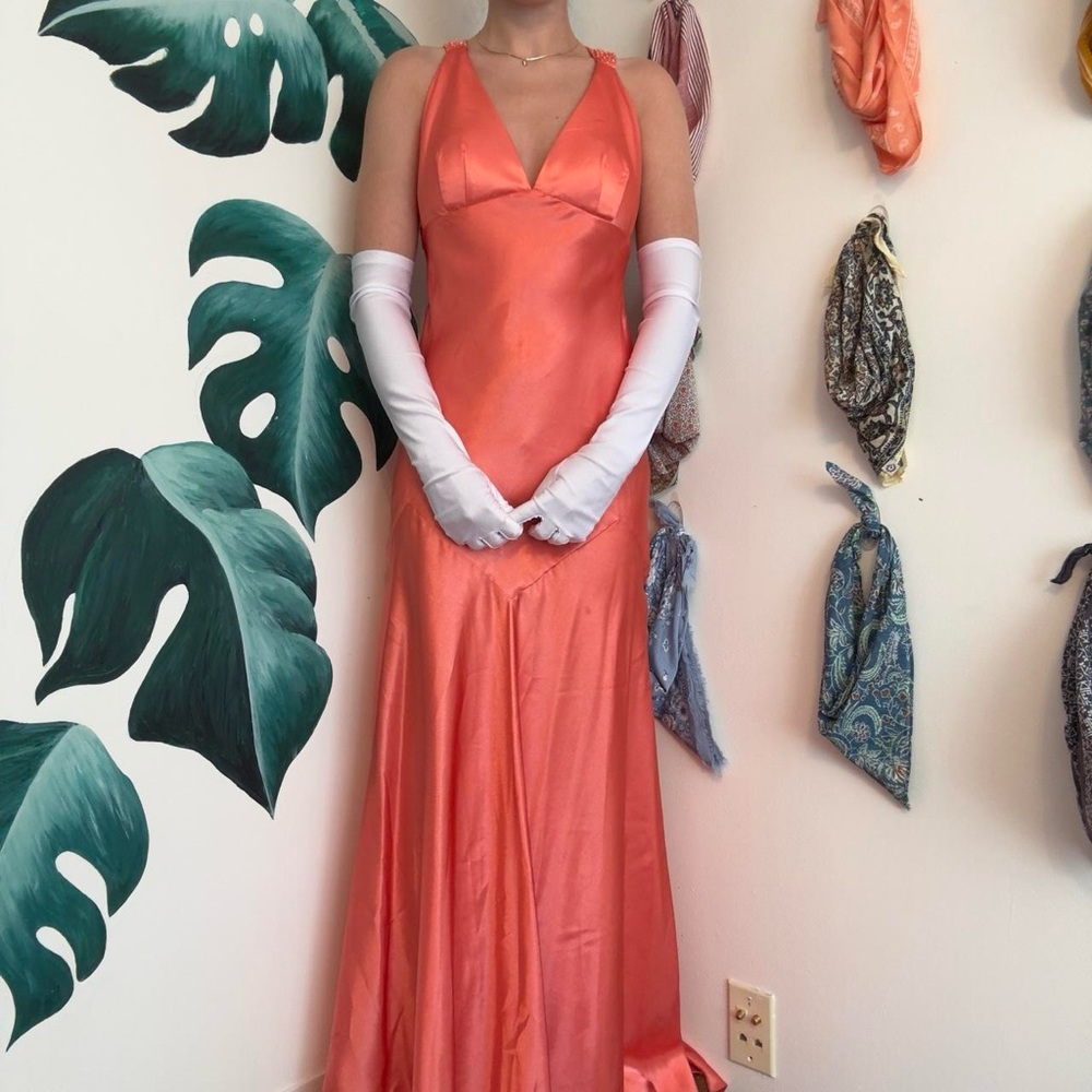 Vintage Beaded Peach Gown
